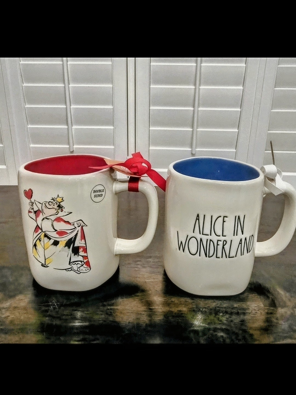 Rae Dunn Alice in Wonderland Mug Set - Red & Blue Interiors